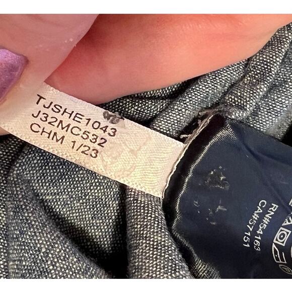 Tommy Hilfiger Sleeveless Chambray Collared Button Front Shirt Top Size S Preppy - Picture 9 of 13